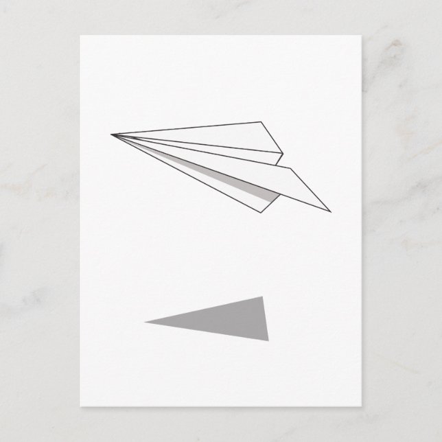 Papierflugzeug Postkarte (Vorderseite)