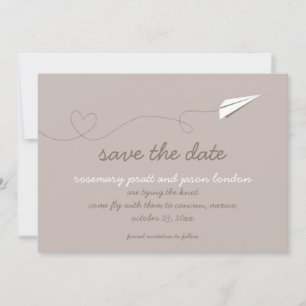 Papierflugzeug Save the Date