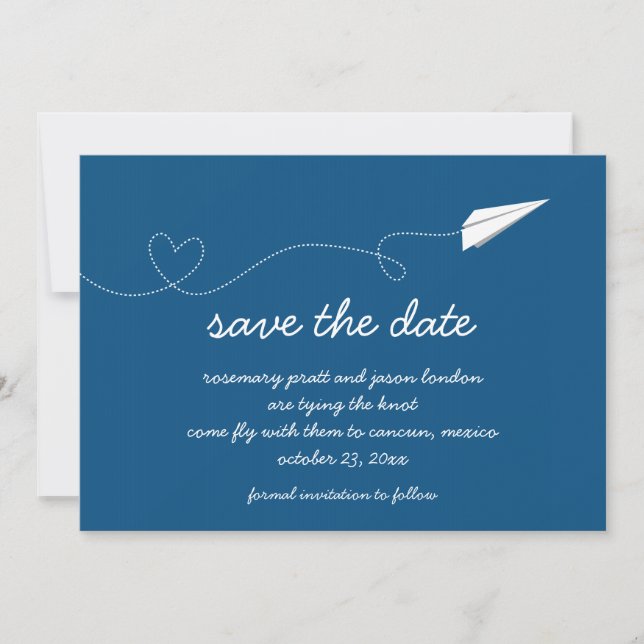 Papierflugzeug Save the Date (Vorderseite)