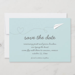 Papierflugzeug Save the Date
