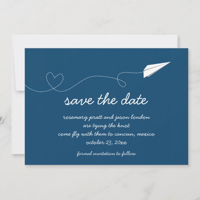 Papierflugzeug Save the Date (Vorderseite)