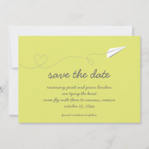 Papierflugzeug Save the Date