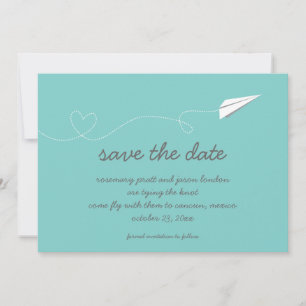 Papierflugzeug Save the Date