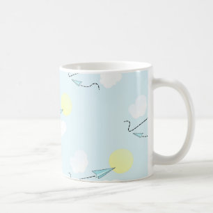 Papierflugzeuge Kaffeetasse