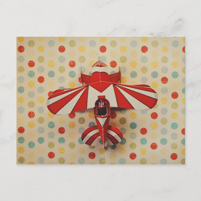 PapierFlugzeugpostkarte Postkarte (Vorderseite)