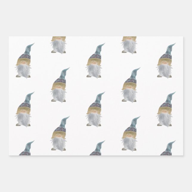 Papierfolien aus Gnomen - Set von drei Geschenkpapier Set (Vorderseite 2)