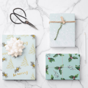 Papierfolien für dunkles Grün und Gold Geschenkpapier Set