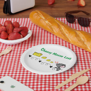 Papierfräsen, Käse-Maus-Liebe-Teller Pappteller