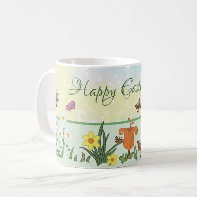 Papierfrühling Ostern  Kaffeetasse (Vorderseite Links)