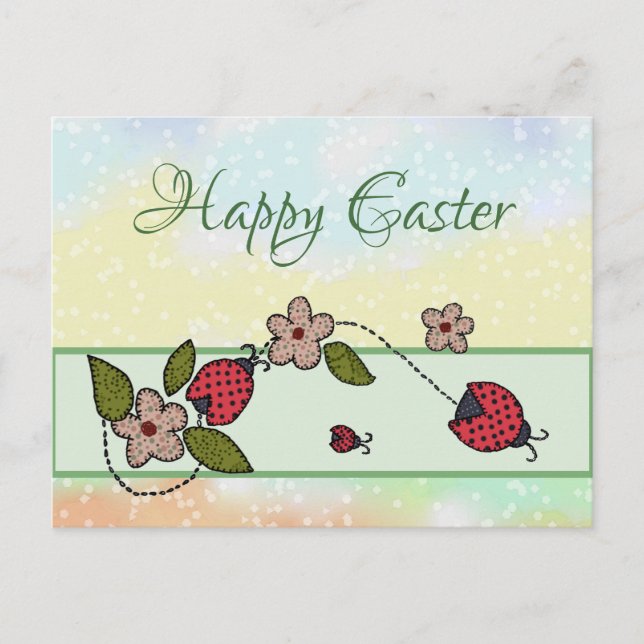Papierfrühling Ostern Postkarte (Vorderseite)