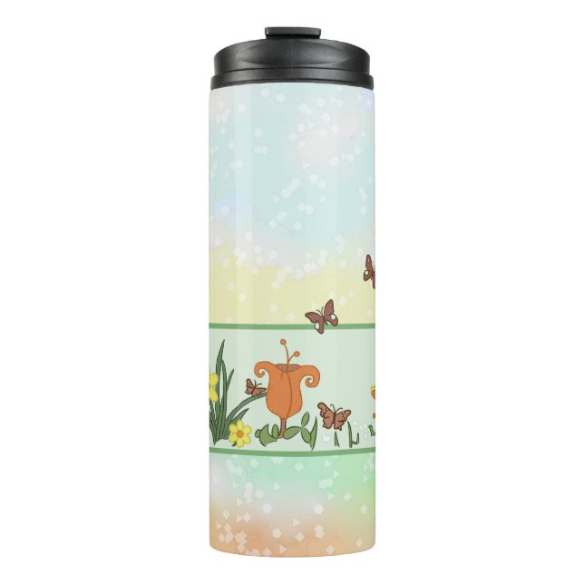 Papierfrühling Ostern  Thermosbecher (Vorderseite)