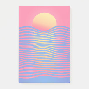 Papiergeschichte: Sonnenuntergang Post-it Klebezettel