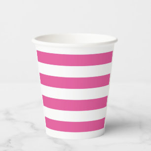 Papiergruppen aus rosa Streifen Pappbecher