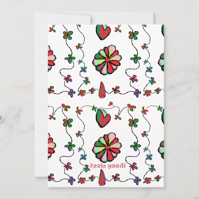 Papierkarte für Folk Retro Quaint and Happy Art Einladung (Vorderseite)