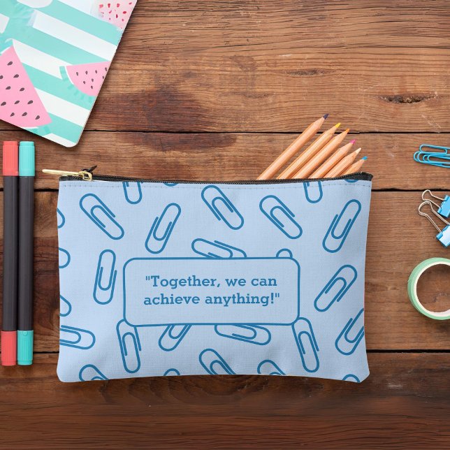 Papierklammern Muster personalisiert Stift Zubehörtasche (Paper clips pattern personalized Pencil case/bag Accessory Pouch)