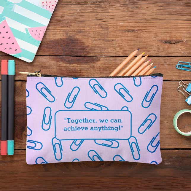 Papierklammern Muster personalisiert Stift Zubehörtasche (Paper clips pattern personalized Pencil case/bag Accessory Pouch)