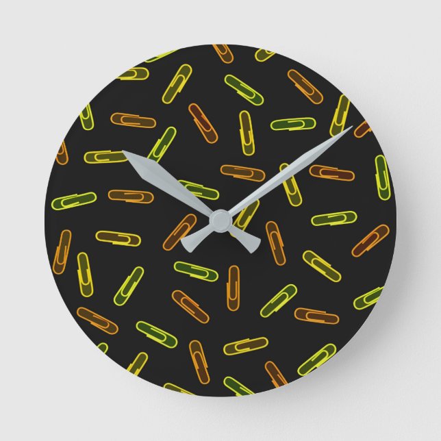 Papierklammern Runde Wanduhr (Vorderseite)