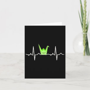 Papierkran Origami , Pulsband-Heartbeat-Shirt Karte