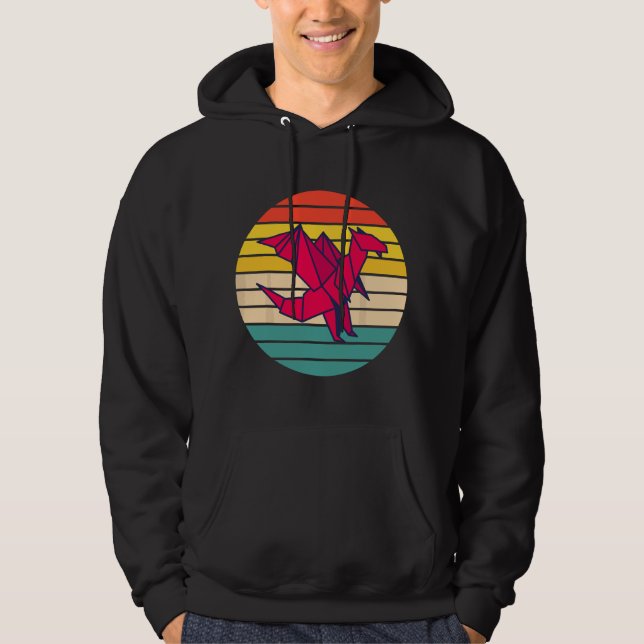 Papierkunst-Drache Origami Hoodie (Vorderseite)