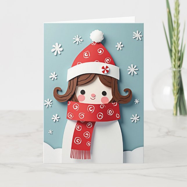 Papierkunst-Weihnachtskarte Karte (Vorderseite)
