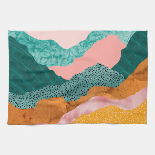 Papierlandschaft, gerippt, gerissene Kanten, Grünt Geschirrtuch