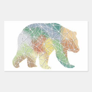Papiermosaik Grizzly Bärenaufkleber Rechteckiger Aufkleber