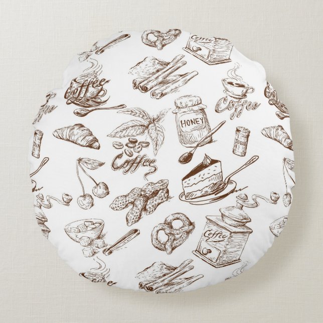 Papiermuster Rundes Kissen (Vorderseite)