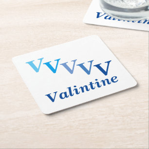 Papiername und Untersetzer (blau)