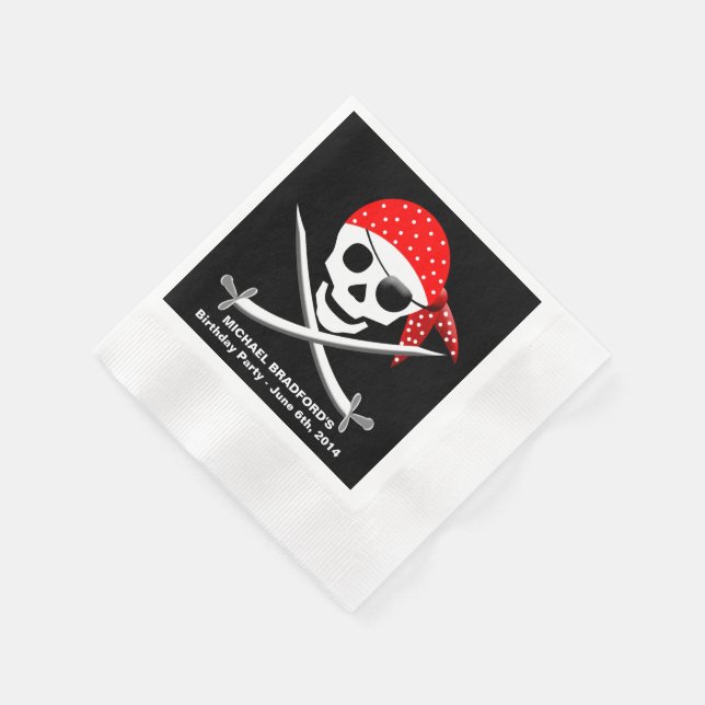 PAPIERNAPKINS (50 PRO PAKET) DES PIRATEN-PARTY SERVIETTE (Ecke)