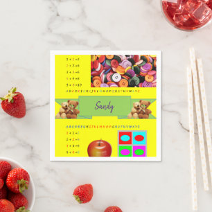 PapierNapkins, Alphabet-Zahlen Serviette