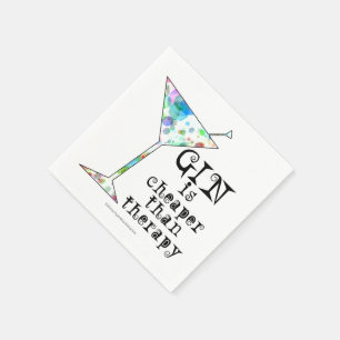 PAPIERNAPKINS - GIN IST KÄPFER ALS THERAPIE SERVIETTE