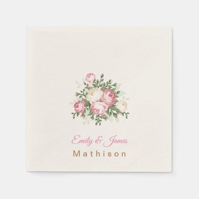 PapierNapkins-Vintage Rose Serviette (Vorderseite)