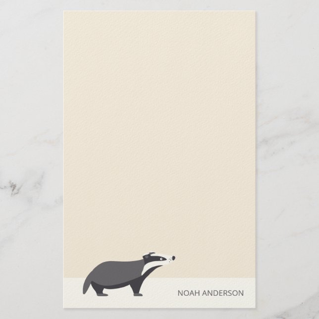 Papierpapier für Badger-Waldtiere Briefpapier (Vorderseite)