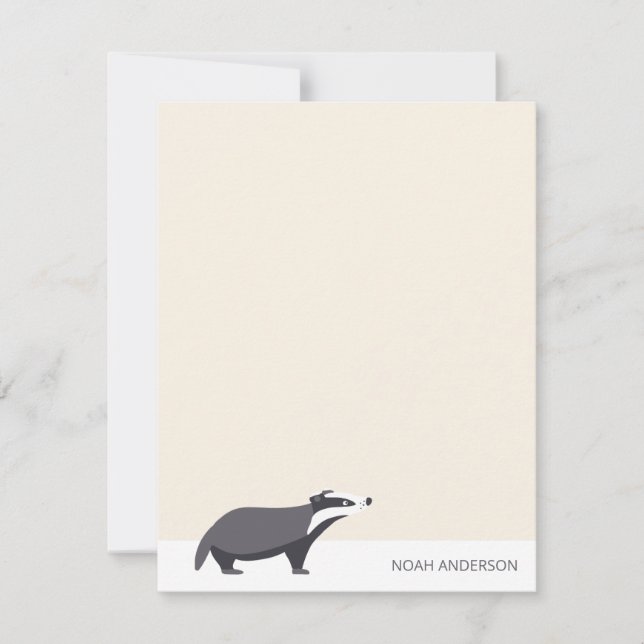 Papierpapier für Badger-Waldtiere Mitteilungskarte (Vorderseite)