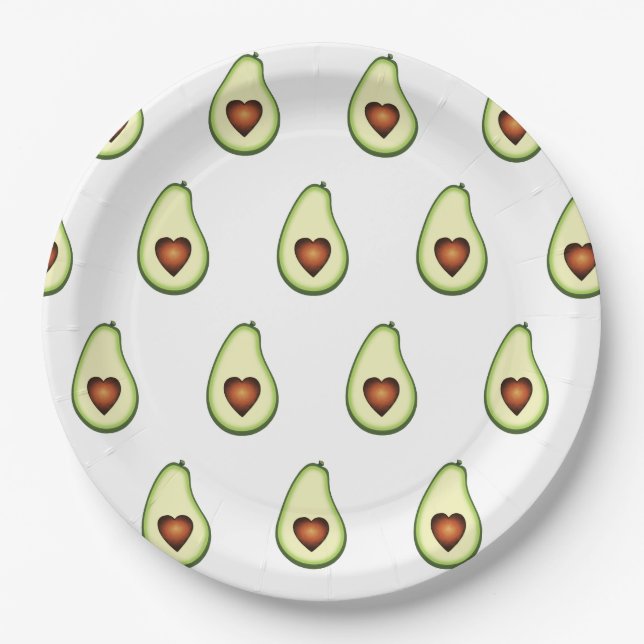 Papierpartyplatten - Avocado Pappteller (Vorderseite)
