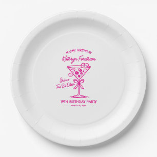 Papierplatte 19. Geburtstag Pink Martini Pappteller