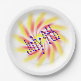 Papierplatte - 4. Juli Feuerwerk Pappteller