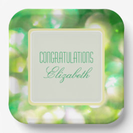 Papierplatte aus grünem Licht Pappteller