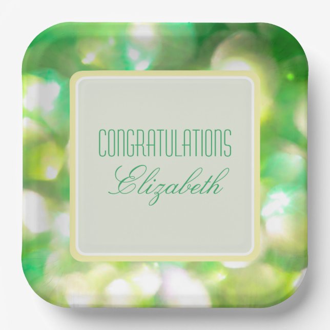 Papierplatte aus grünem Licht Pappteller (Vorderseite)