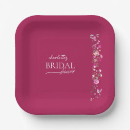Papierplatte aus Minimalistischem rosa Brautparty Pappteller