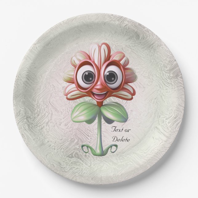 Papierplatte aus roter Blume Pappteller (Vorderseite)