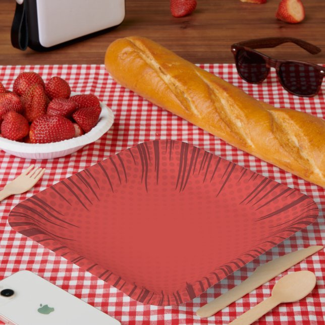 Papierplatte aus roter Sternexplosion Pappteller (Picknick)