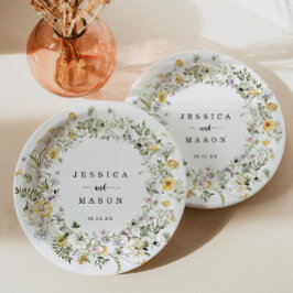 Papierplatte aus rustikaler Wildblume Pappteller