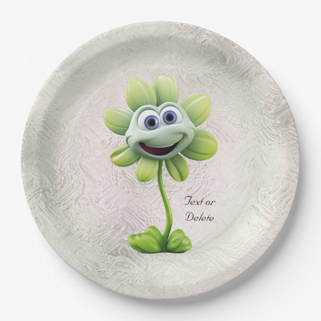 Papierplatte aus weißer Blume Pappteller (Vorderseite)