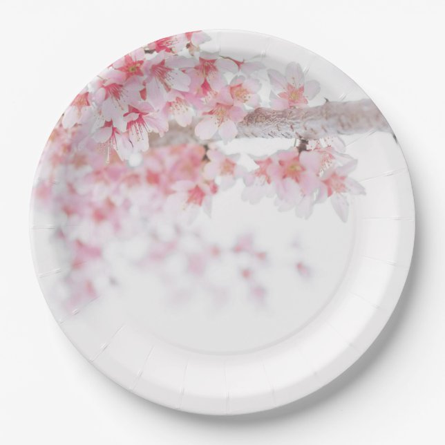 PAPIERPLATTE: CHERRY BLOSSOM PAPPTELLER (Vorderseite)