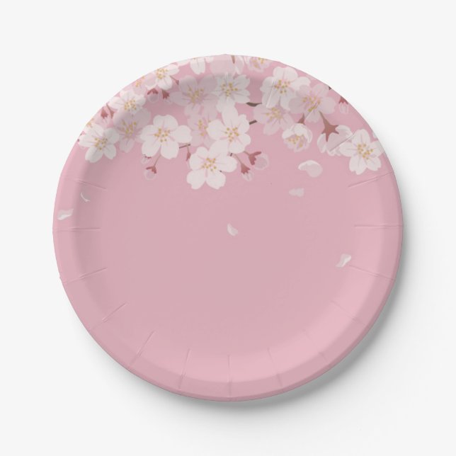 PAPIERPLATTE: CHERRY BLOSSOM PETALS PAPPTELLER (Vorderseite)