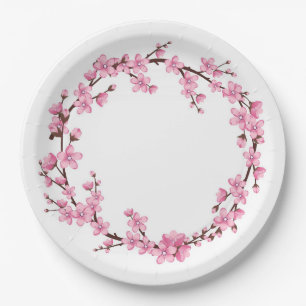 PAPIERPLATTE: CHERRY BLOSSOM WREATH PAPPTELLER