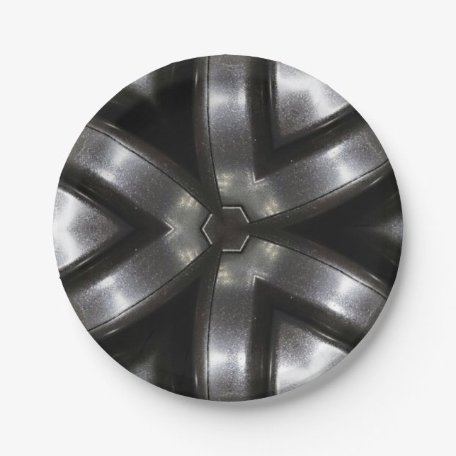 Papierplatte cool schwarz und silber pappteller (Vorderseite)