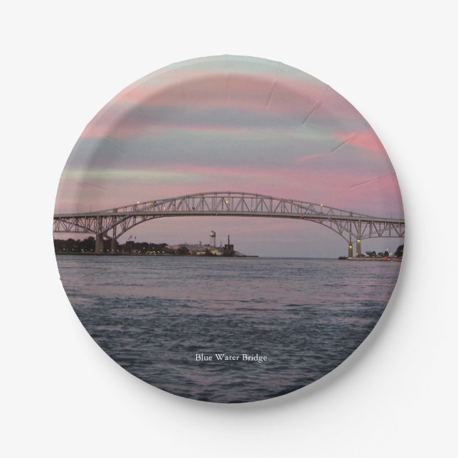 Papierplatte der Blue Water Bridge Pappteller (Vorderseite)