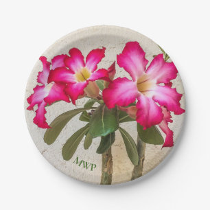Papierplatte der Wüste-Rose-Blume Pappteller